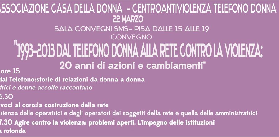 1993-2013 “DAL TELEFONO DONNA ALLA RETE CONTRO LA VIOLENZA: 20 anni di azioni e cambiamenti ”