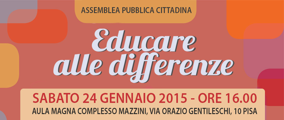 24 gennaio 2015: Assemblea pubblica cittadina “Educare alle Differenze”