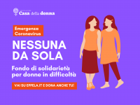 Emergenza coronavirus, al via il crowdfunding “Nessuna da sola”