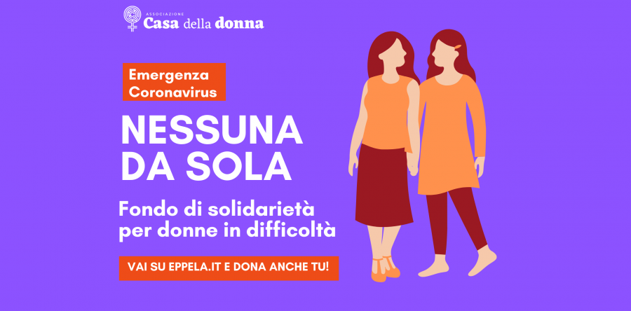 Emergenza coronavirus, al via il crowdfunding “Nessuna da sola”